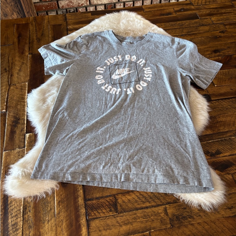 Nike Heather Gray Tee with White Logo